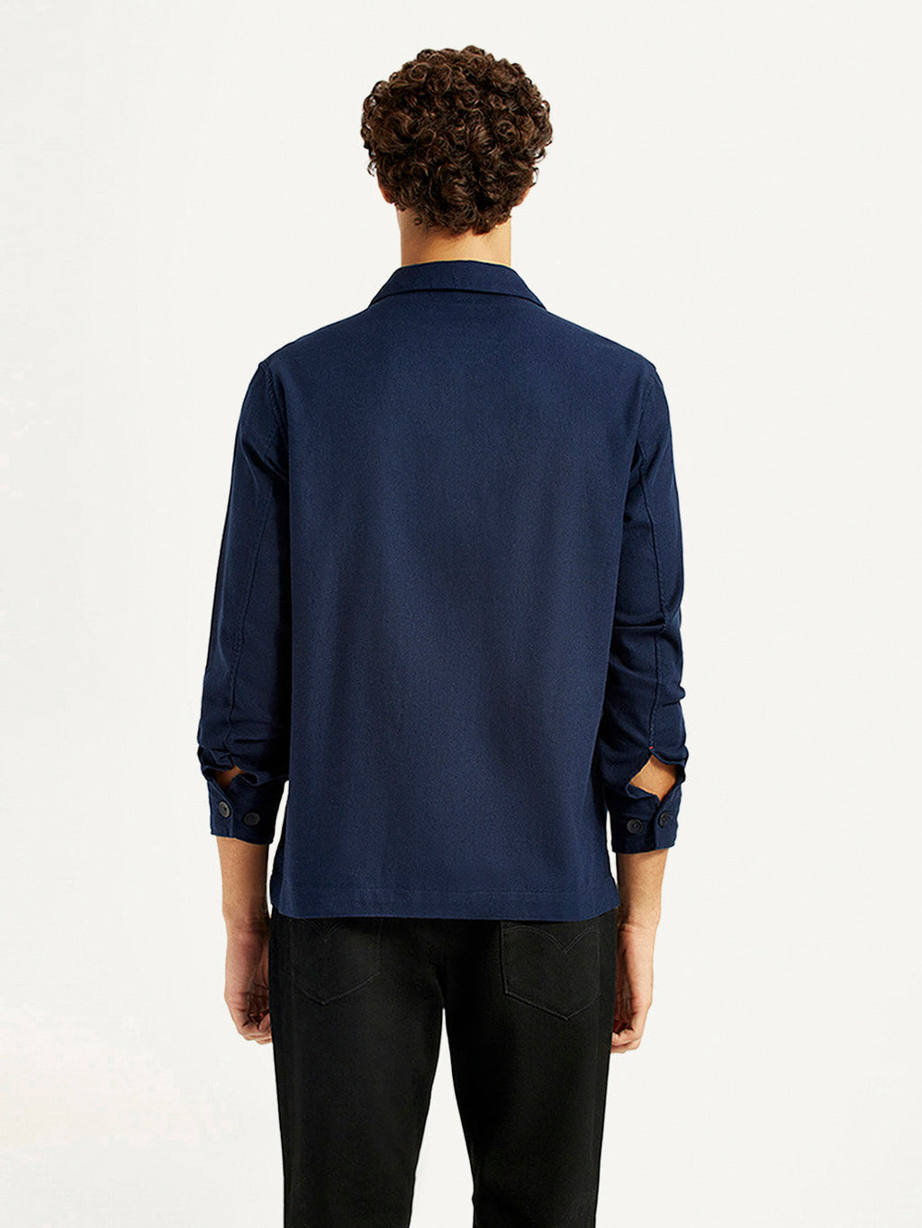 Men's Redloop Solid Navy Relaxed Fit Camp Shirt