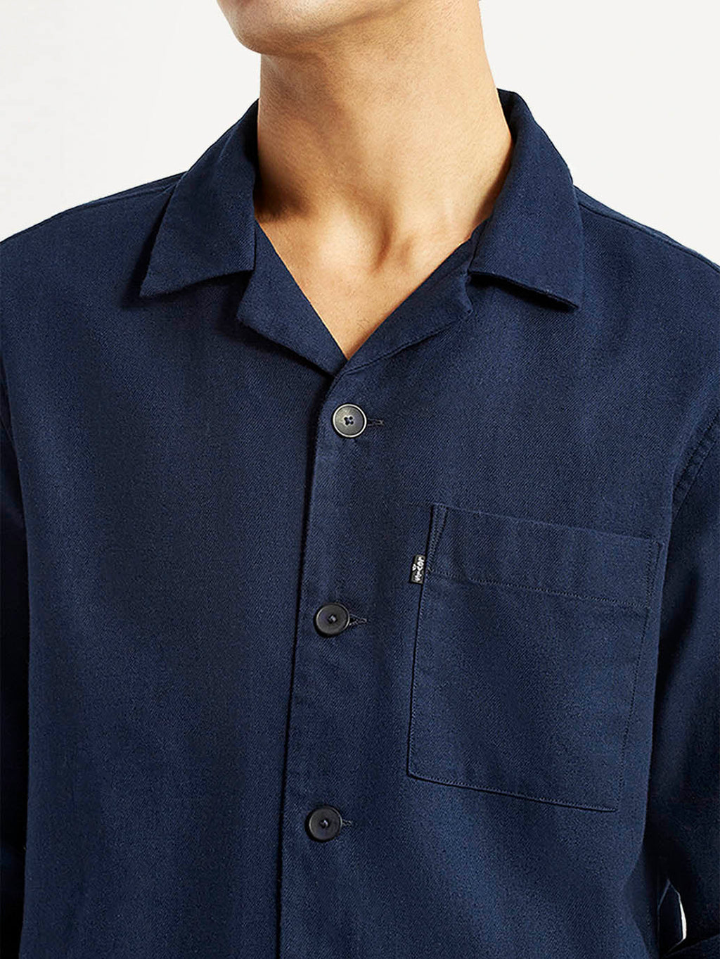 Men's Redloop Solid Navy Relaxed Fit Camp Shirt