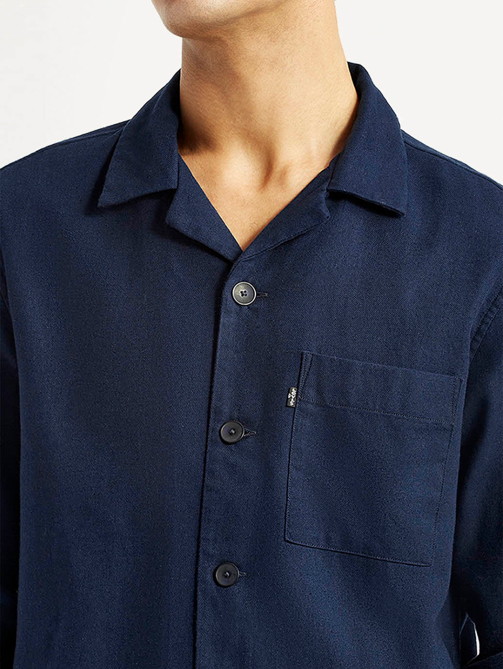 Men's Redloop Solid Navy Relaxed Fit Camp Shirt