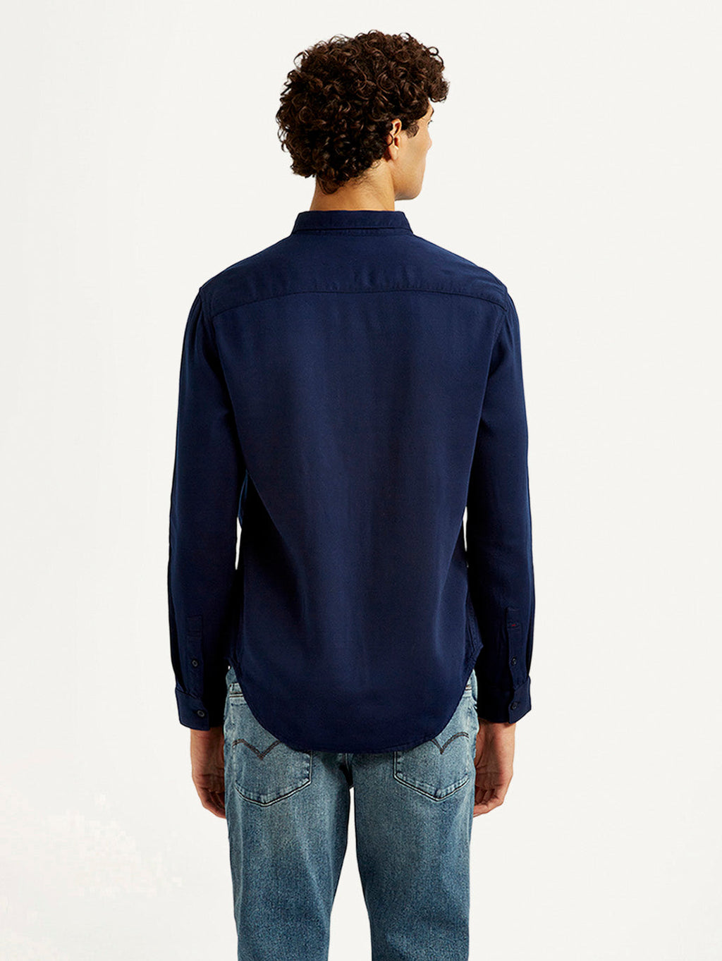 Men's Redloop Solid Navy Slim Fit Shirt