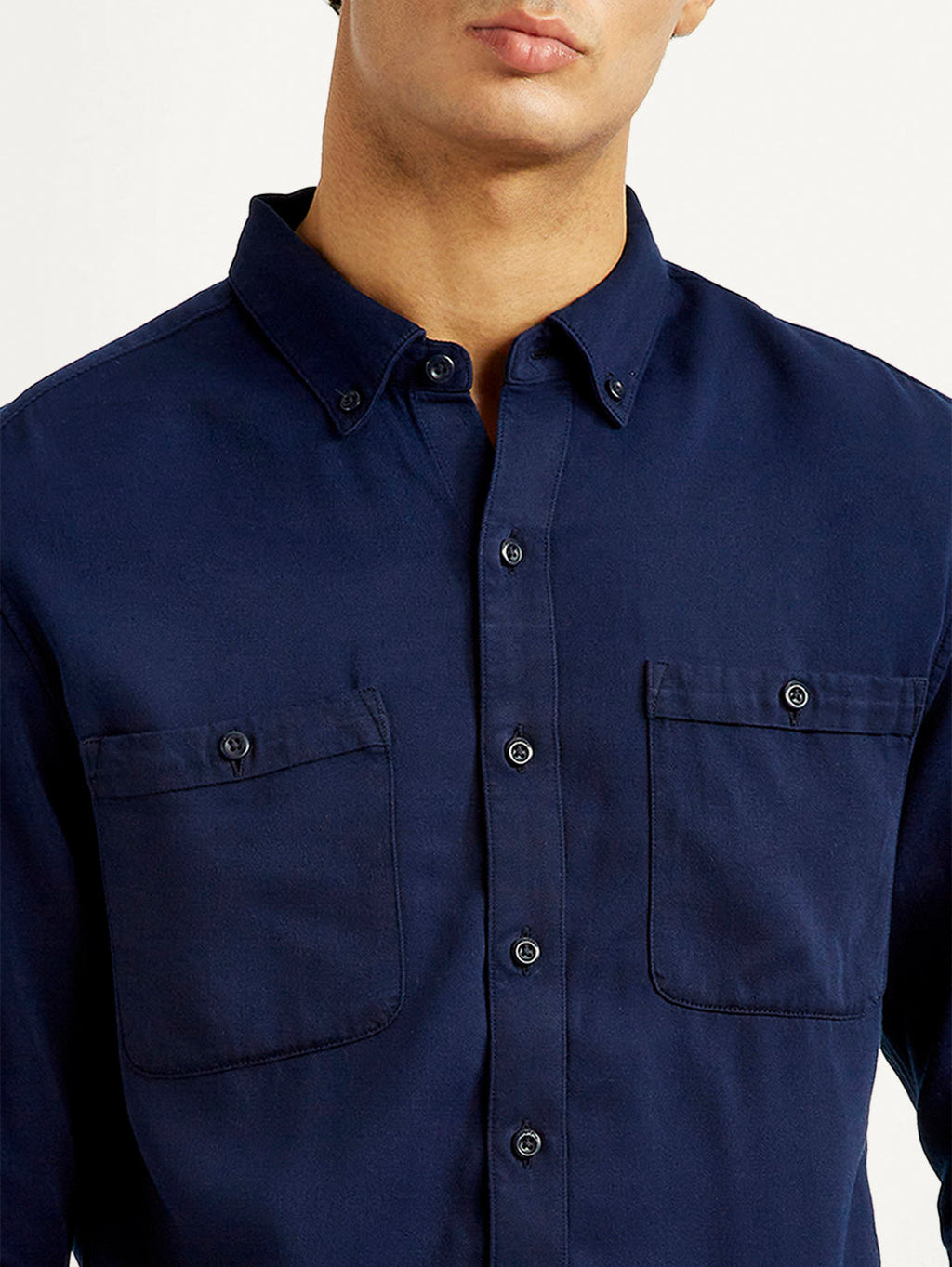 Men's Redloop Solid Navy Slim Fit Shirt