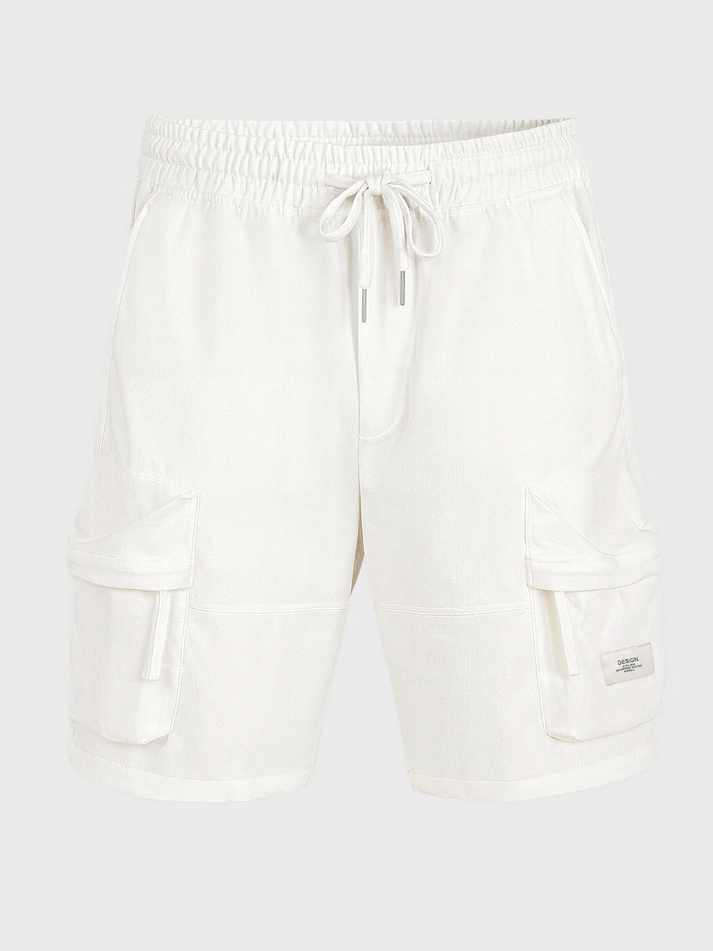 Men's White Relaxed Fit Solid Utility Shorts