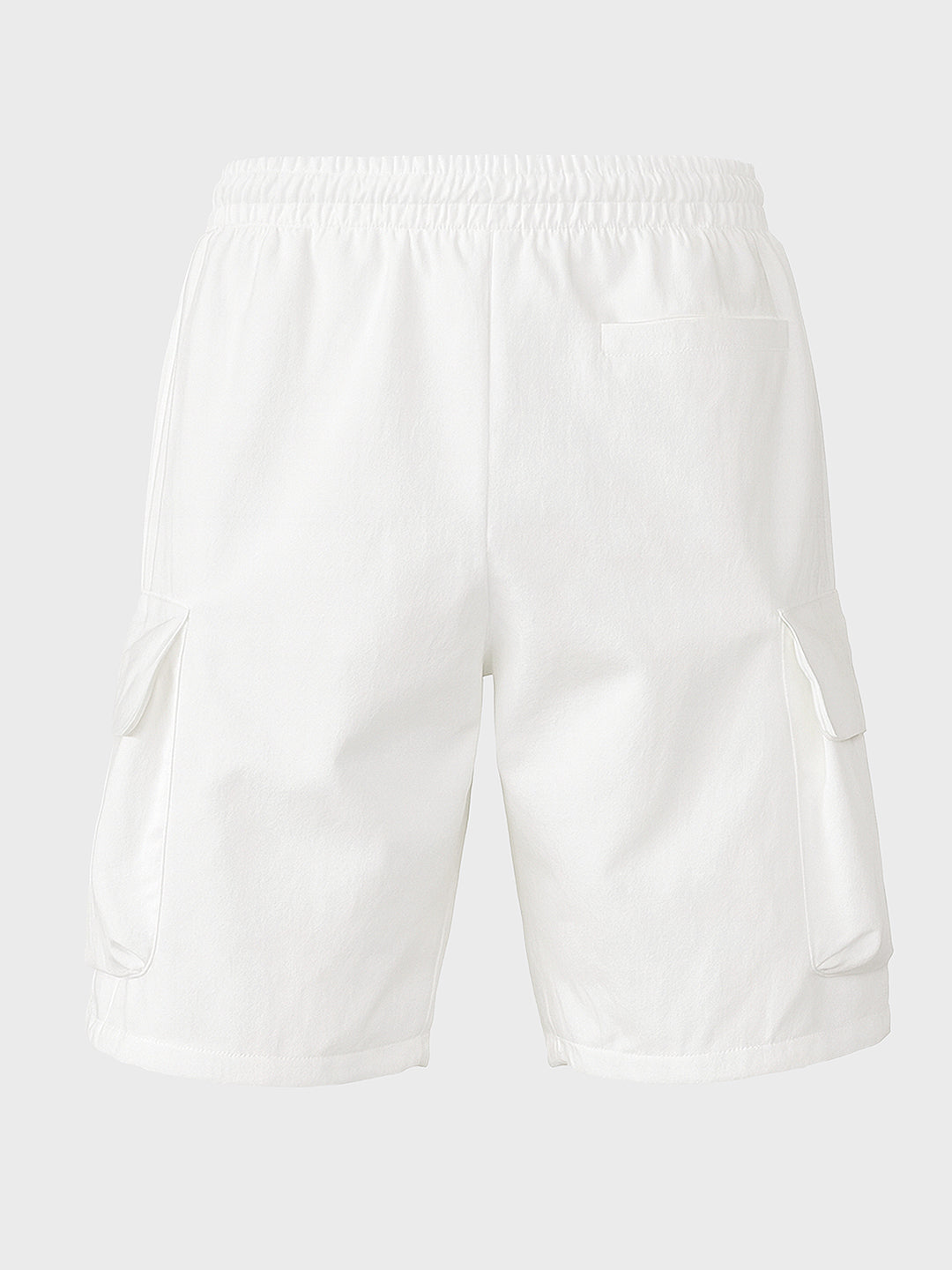 Men's White Relaxed Fit Solid Utility Shorts