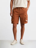 Men's Rust Relaxed Fit Solid Utility Shorts