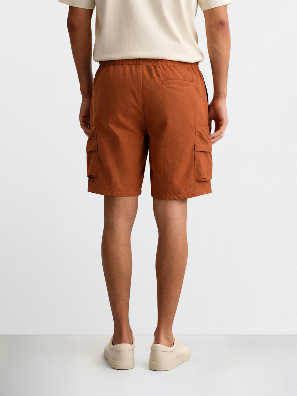 Men's Rust Relaxed Fit Solid Utility Shorts