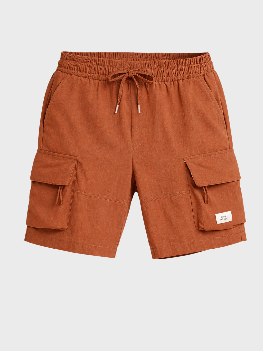 Men's Rust Relaxed Fit Solid Utility Shorts