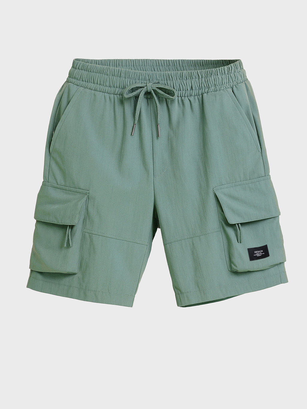 Men's Green Relaxed Fit Solid Utility Shorts