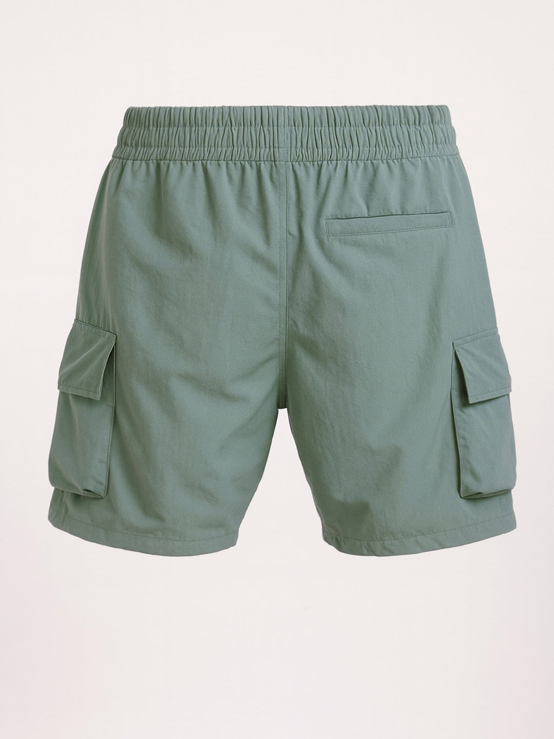 Men's Green Relaxed Fit Solid Utility Shorts