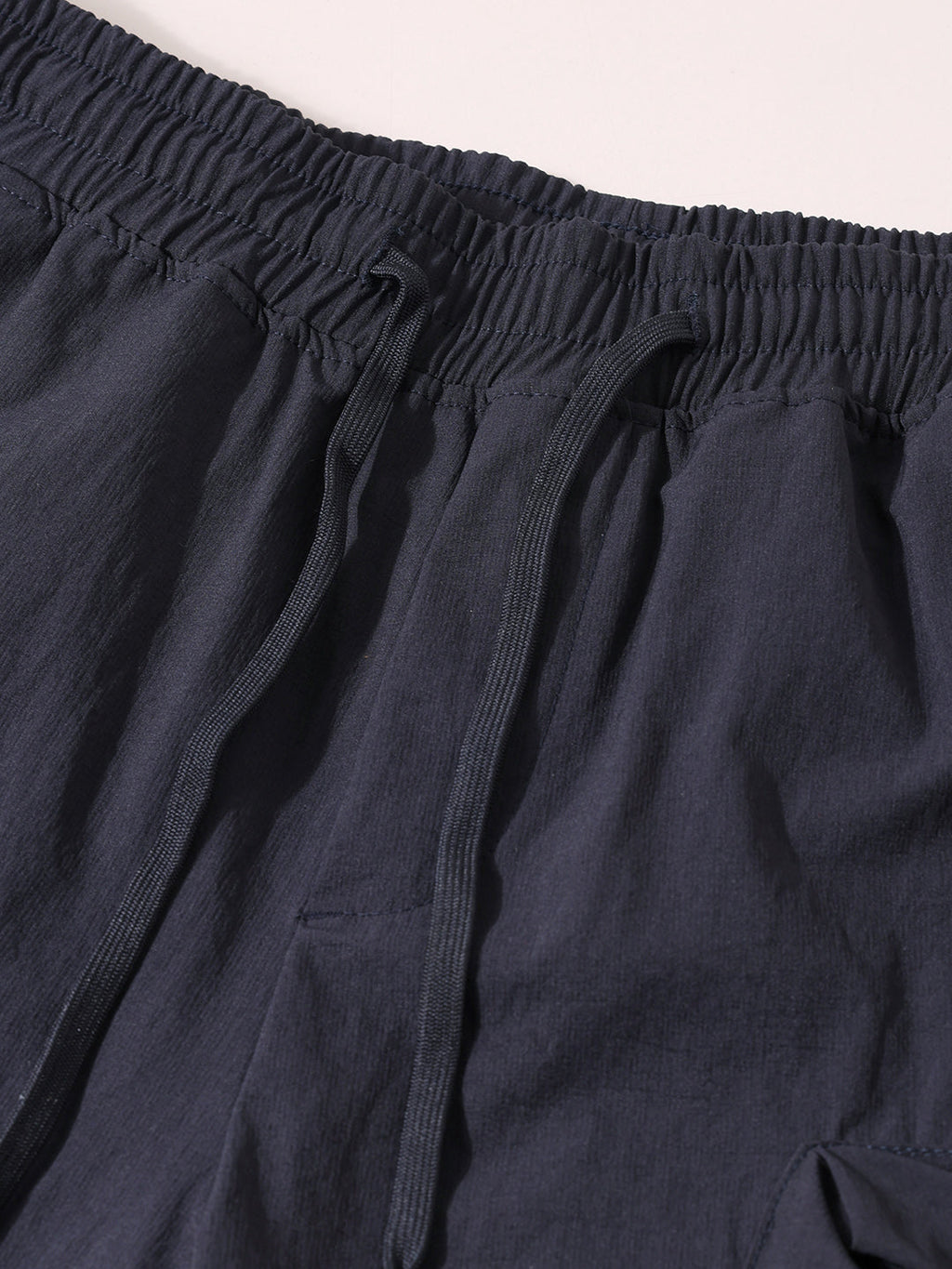 Men's Navy Blue Relaxed Fit Solid Utility Shorts