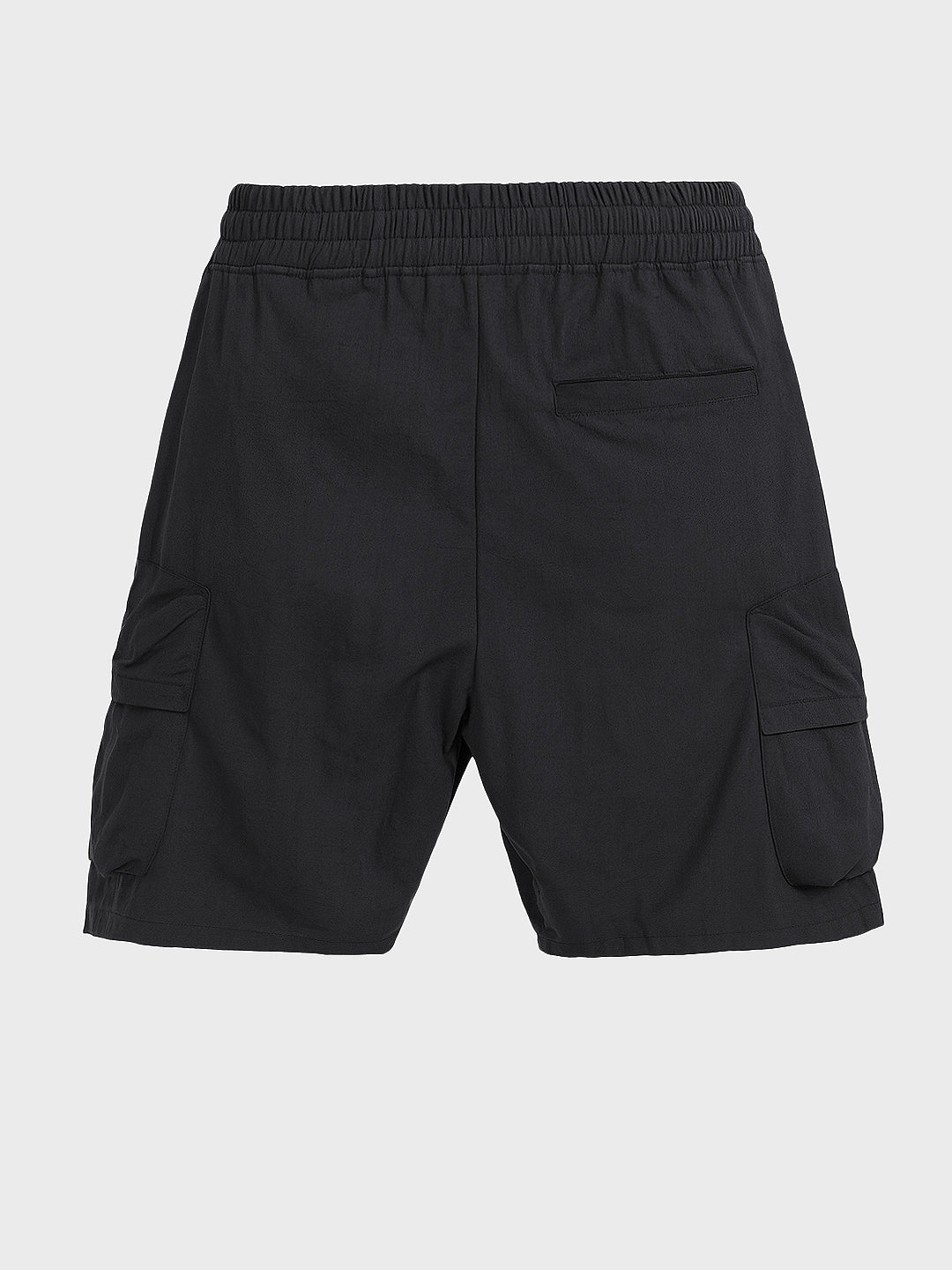 Men's Black Relaxed Fit Solid Utility Shorts