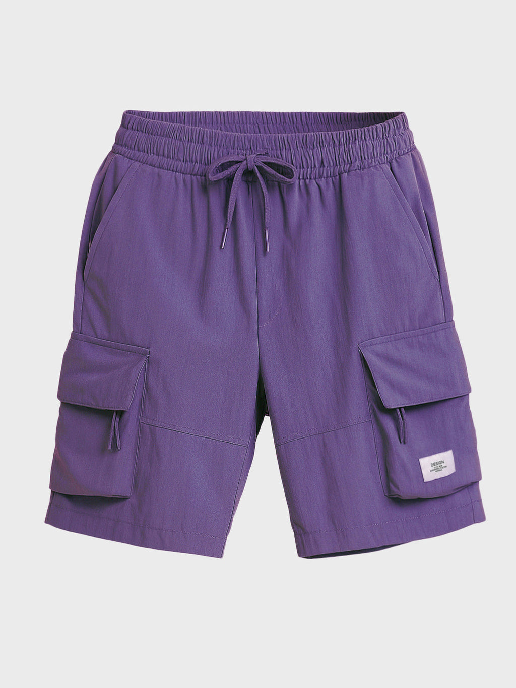 Men's Purple Relaxed Fit Solid Utility Shorts