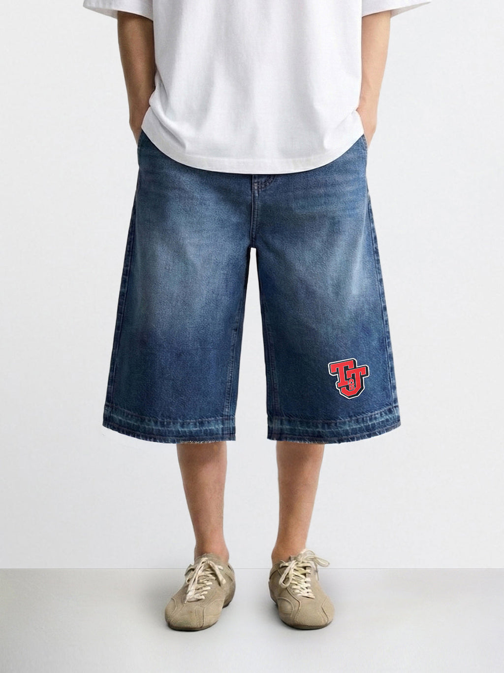 Men's Blue Relaxed Fit  Tom And Jerry Character Shorts