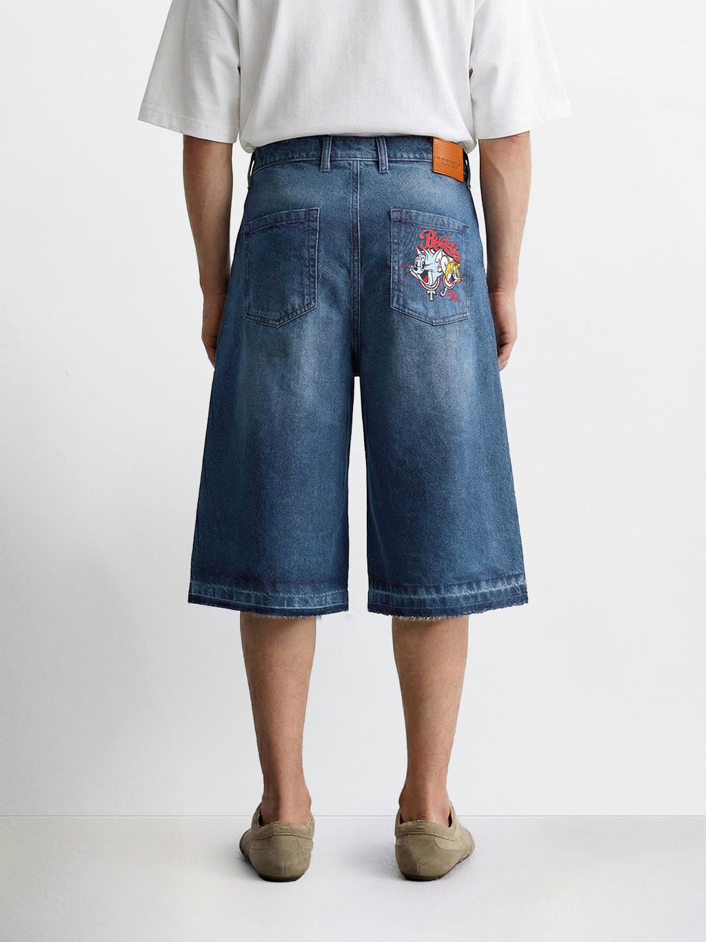 Men's Blue Relaxed Fit  Tom And Jerry Character Shorts