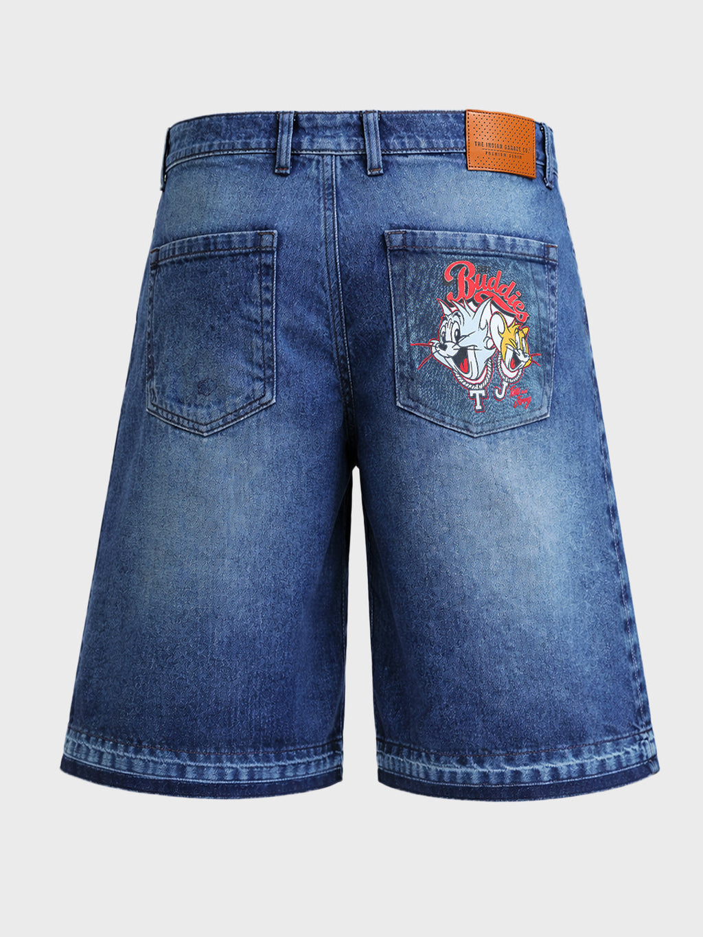 Men's Blue Relaxed Fit  Tom And Jerry Character Shorts
