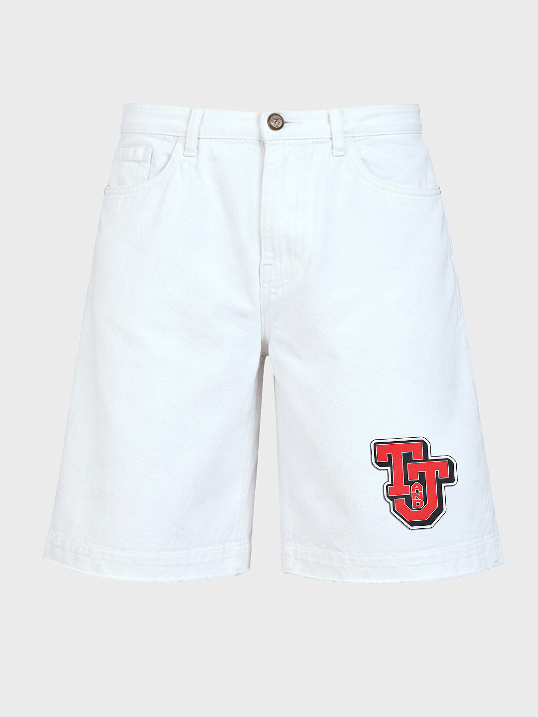 Men's White Regular Fit  Warner Bros Shorts
