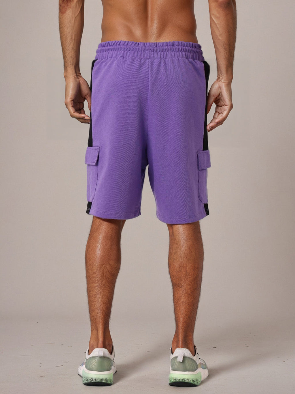 Men's Purple Relaxed Fit Character Superman Printed Shorts