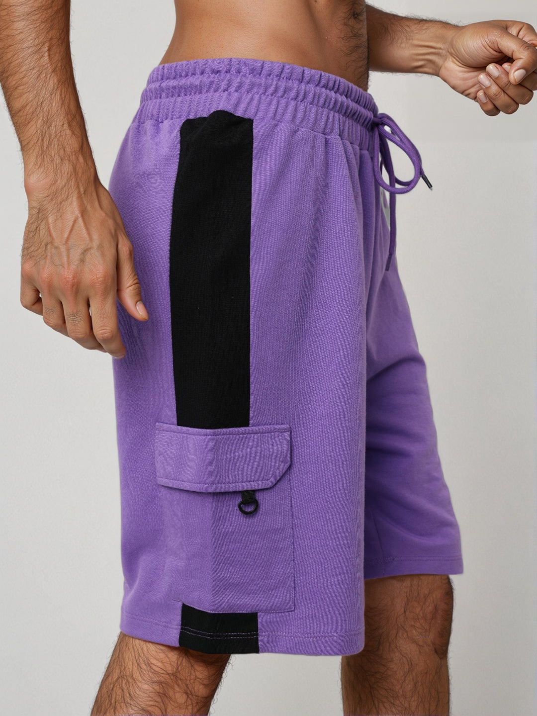 Men's Purple Relaxed Fit Character Superman Printed Shorts