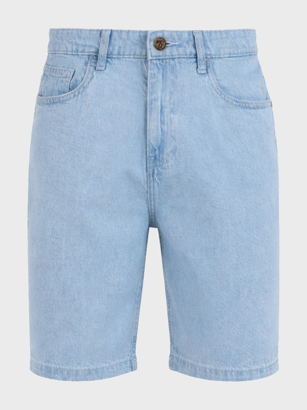 Men's Blue Regular Fit Solid Casual Shorts