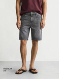 Men's Grey Regular Fit Solid Casual Shorts