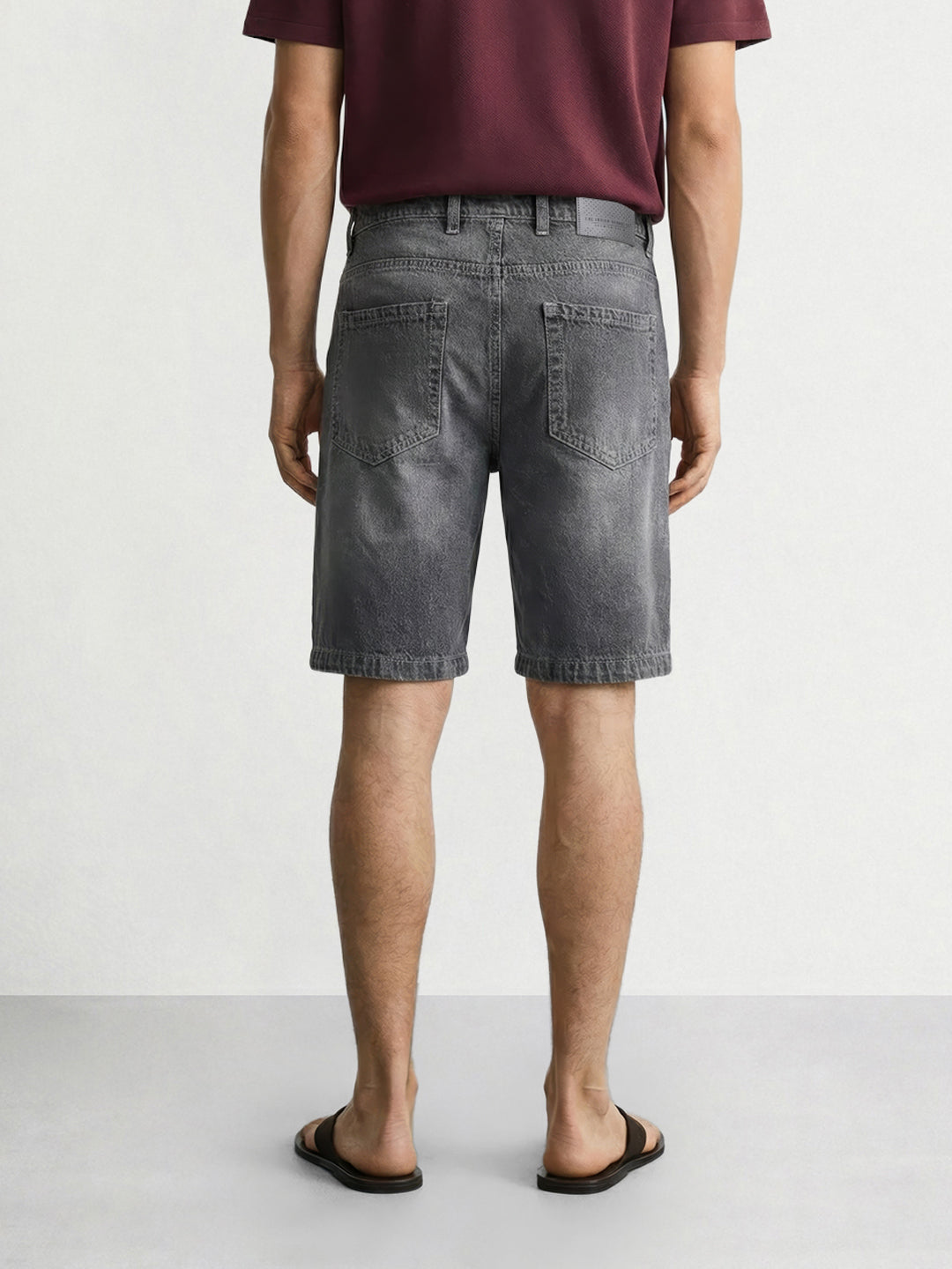 Men's Grey Regular Fit Solid Casual Shorts