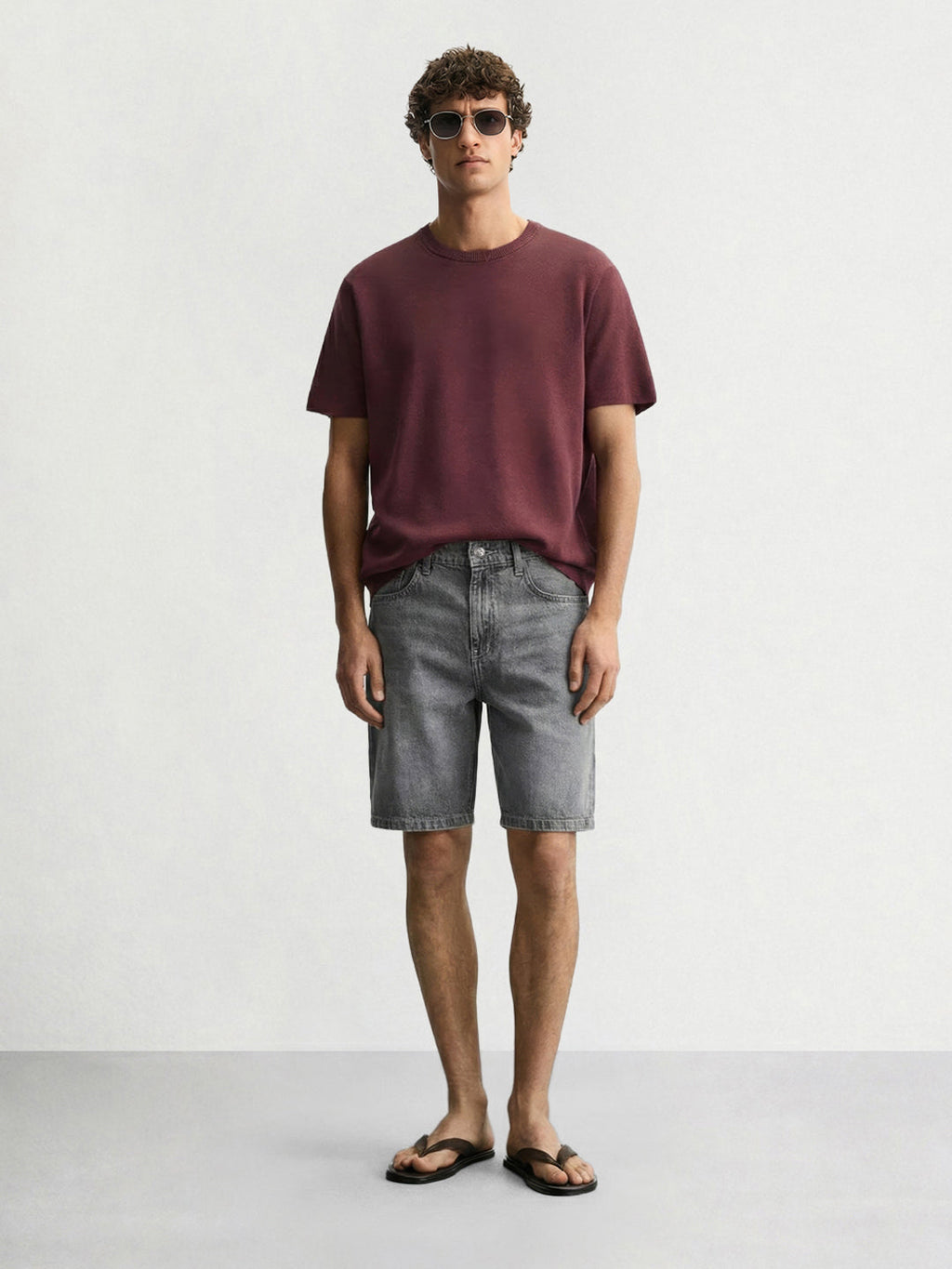 Men's Grey Regular Fit Solid Casual Shorts