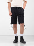 Men's Black Relaxed Fit Textured Utility Shorts