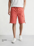 Men's Maroon Relaxed Fit Utility Shorts