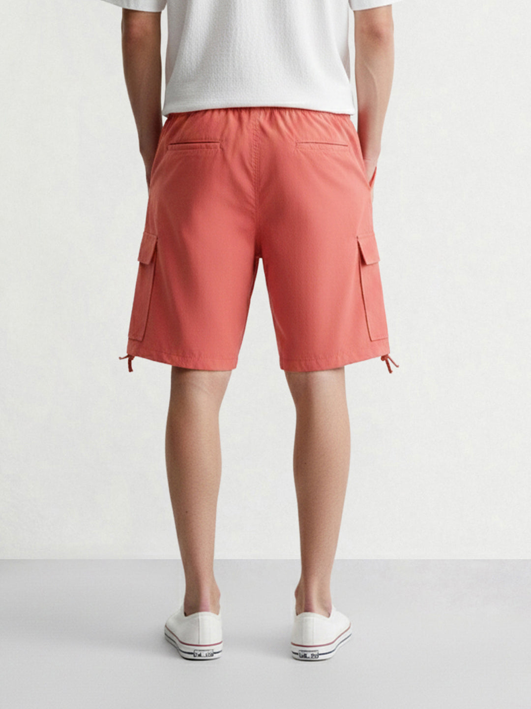 Men's Maroon Relaxed Fit Utility Shorts