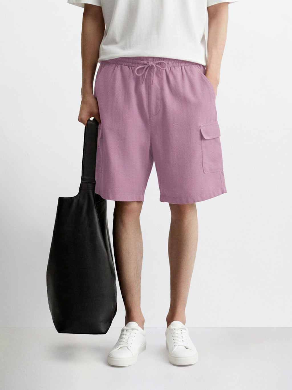 Men's Purple Relaxed Fit Solid Resort Wear Shorts