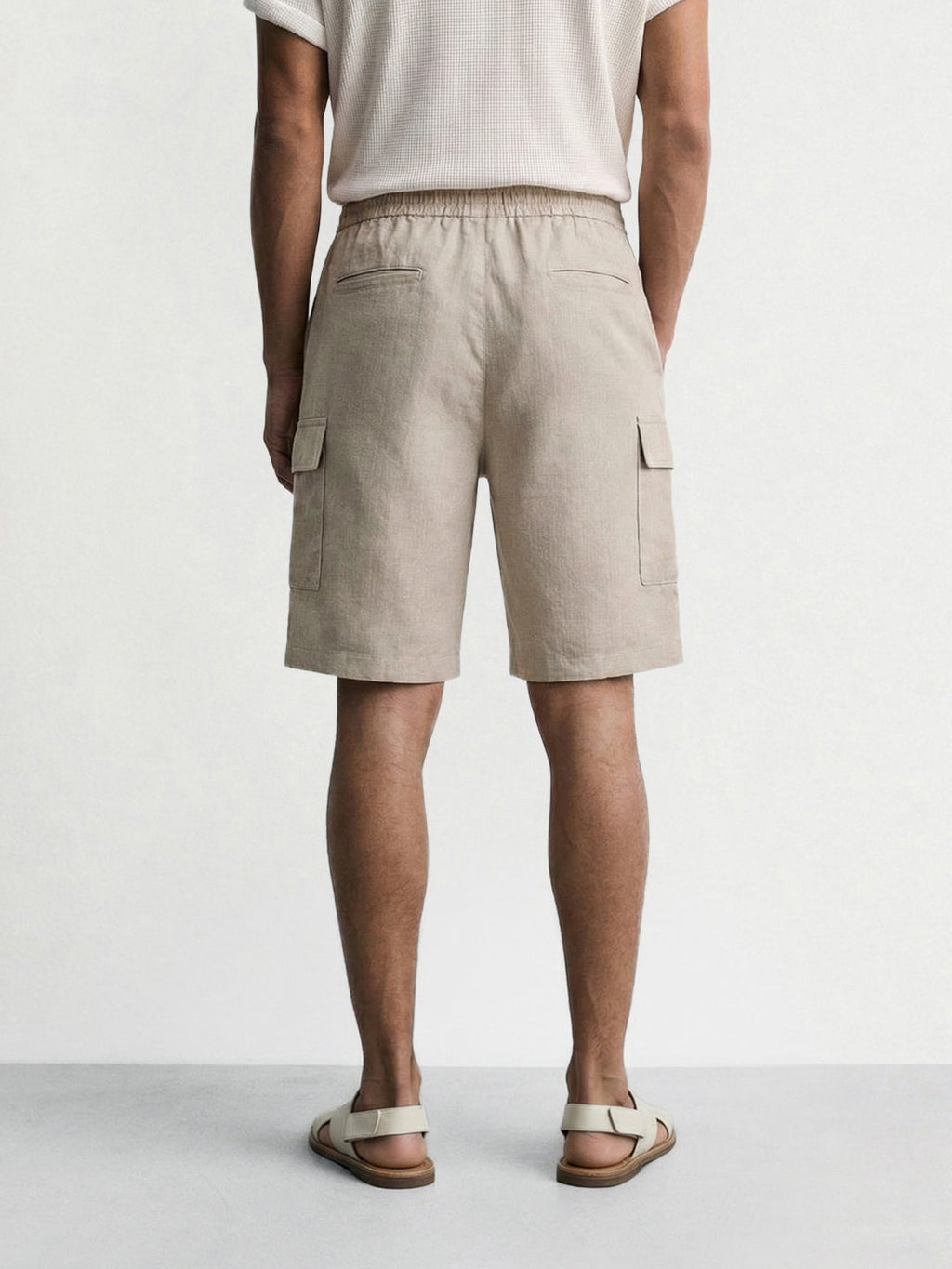 Men's Grey Relaxed Fit Solid Resort Wear Shorts