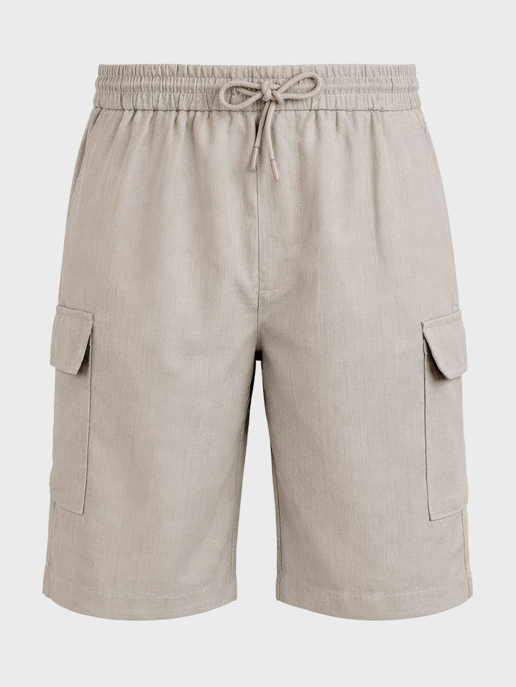 Men's Grey Relaxed Fit Solid Resort Wear Shorts