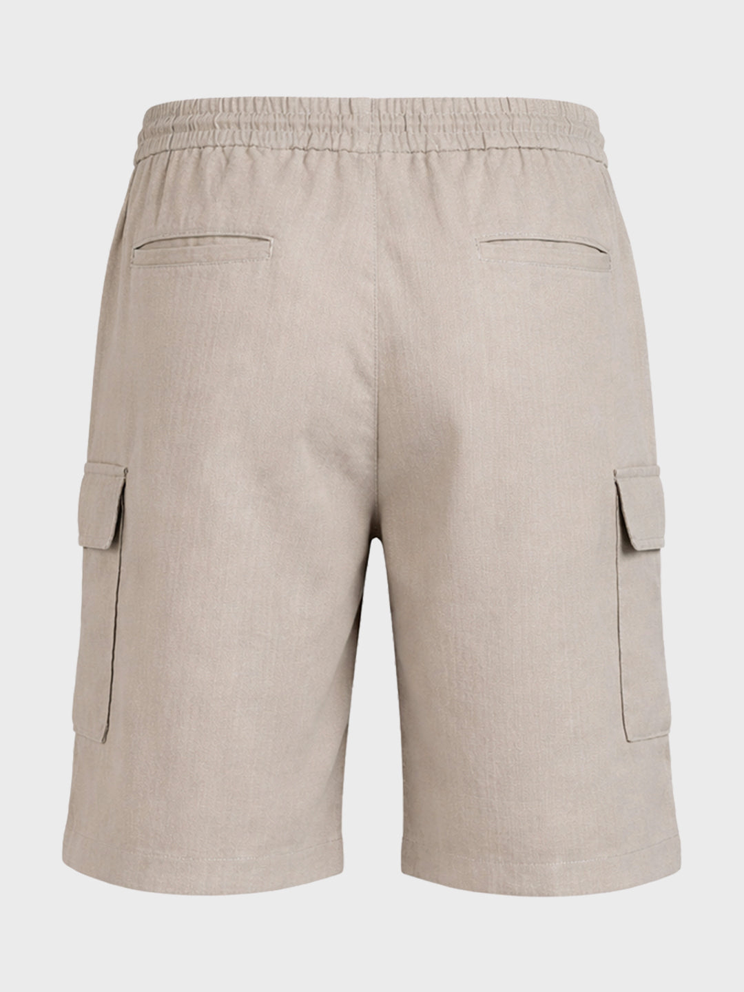 Men's Grey Relaxed Fit Solid Resort Wear Shorts