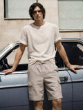 Men's Grey Relaxed Fit Solid Resort Wear Shorts