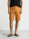 Men's Brown Slim Fit Printed Casual Shorts