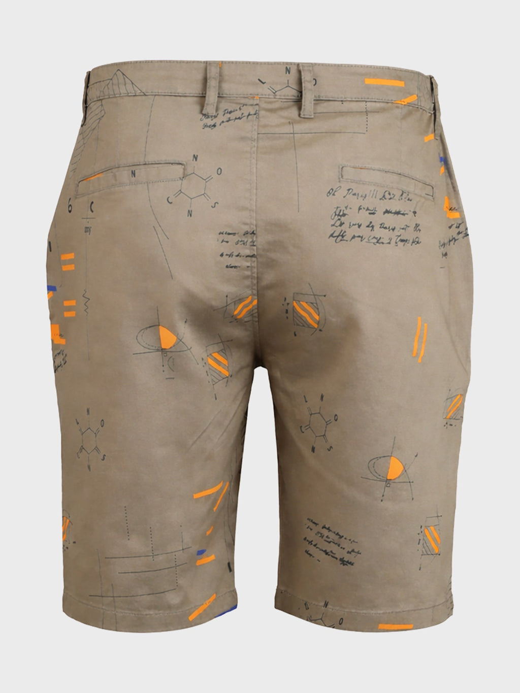 Men's Grey Slim Fit Printed Casual Shorts