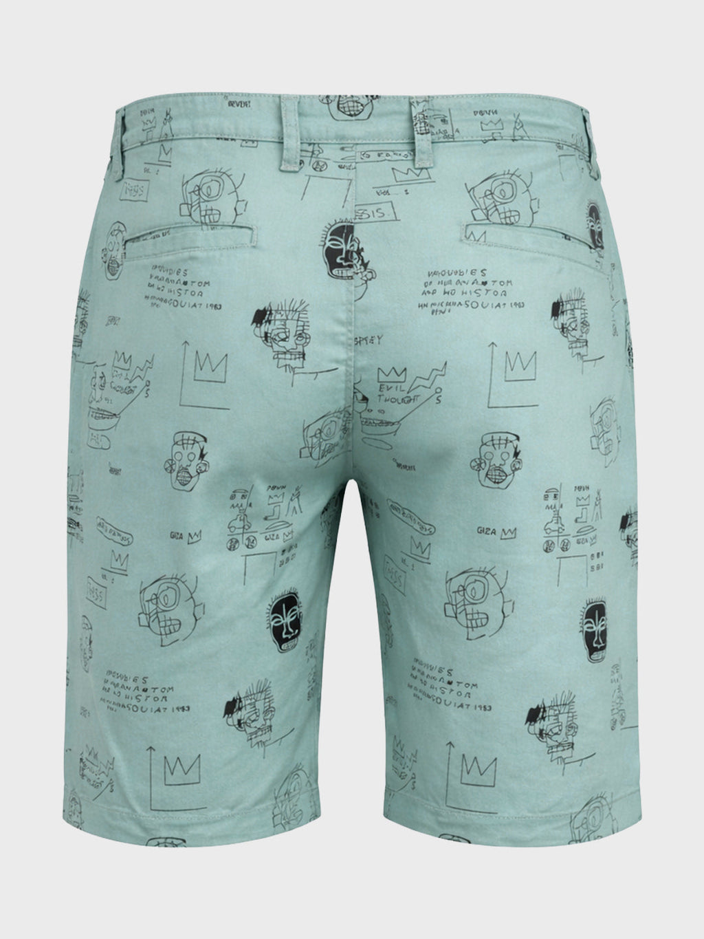 Men's Green Slim Fit Printed Casual Shorts