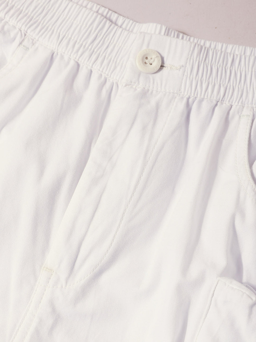 Men's White Relaxed Fit Utility Shorts