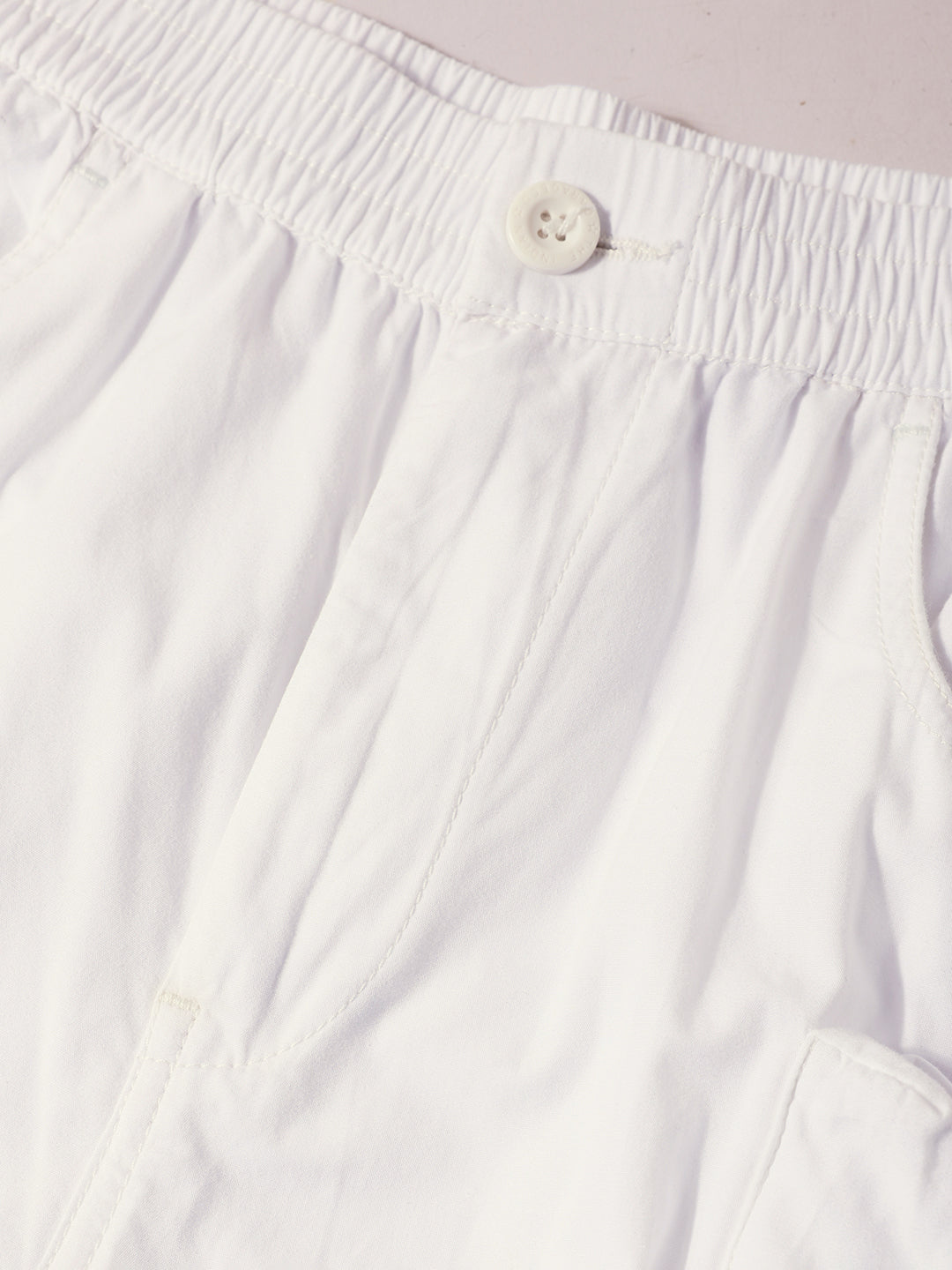 Men's White Relaxed Fit Utility Shorts
