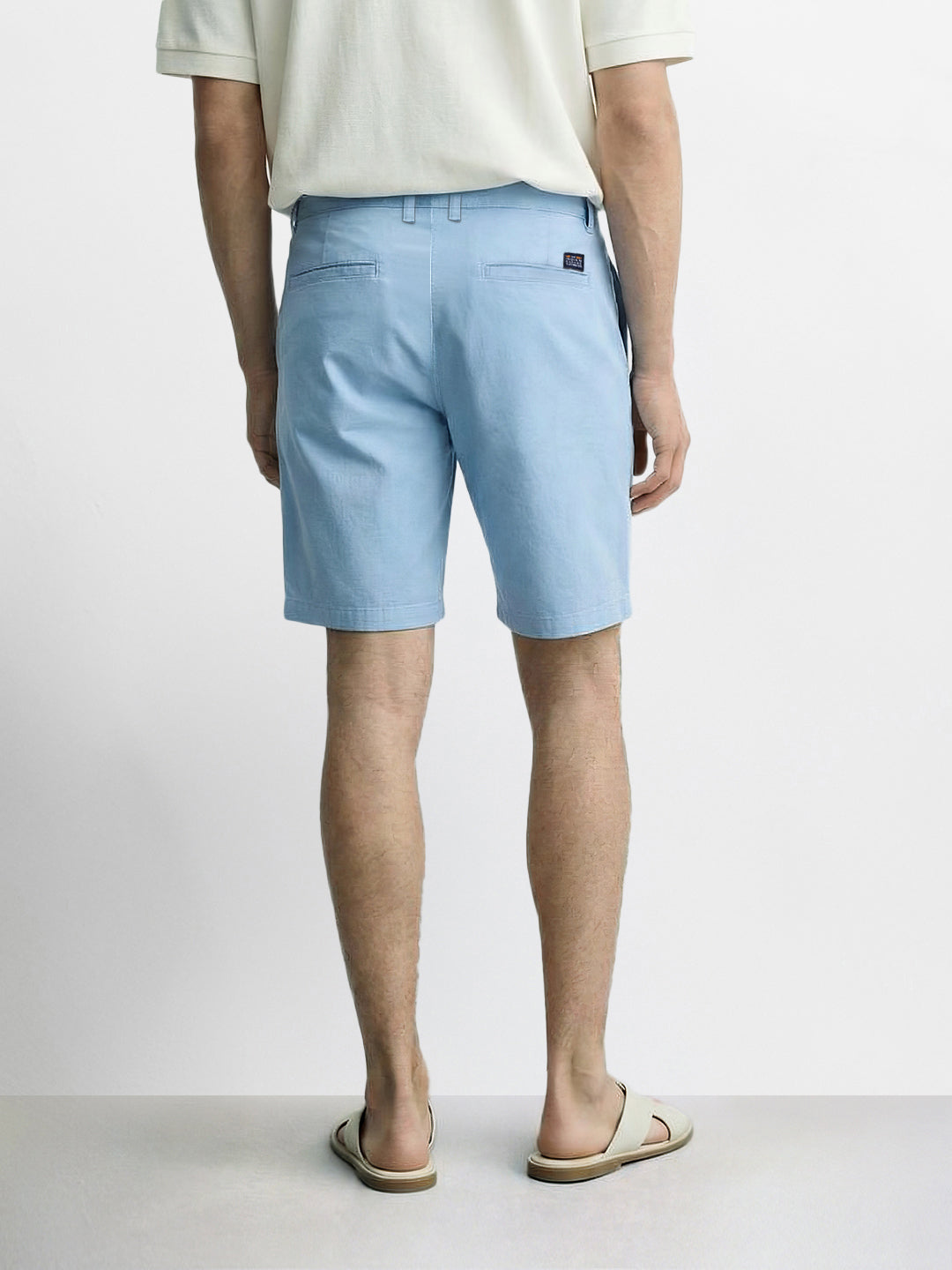Men's Blue Slim Fit Solid Casual Shorts