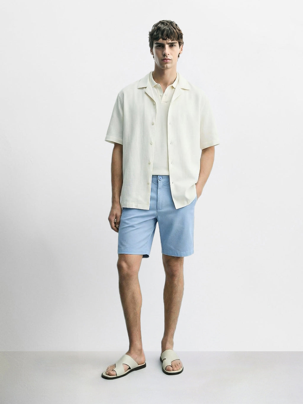 Men's Blue Slim Fit Solid Casual Shorts