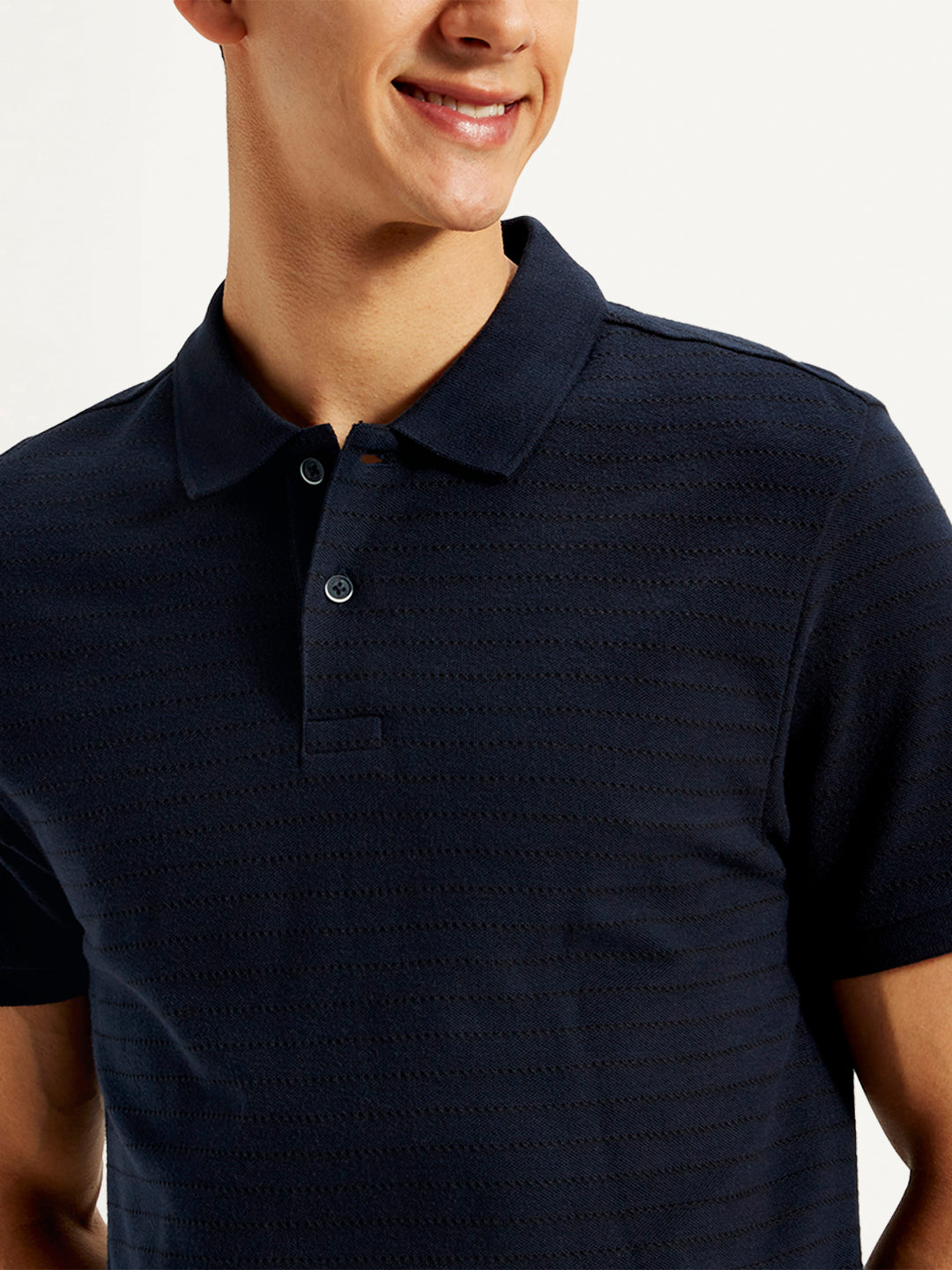 Men's Pin Stripes Slim Fit Polo T-Shirt