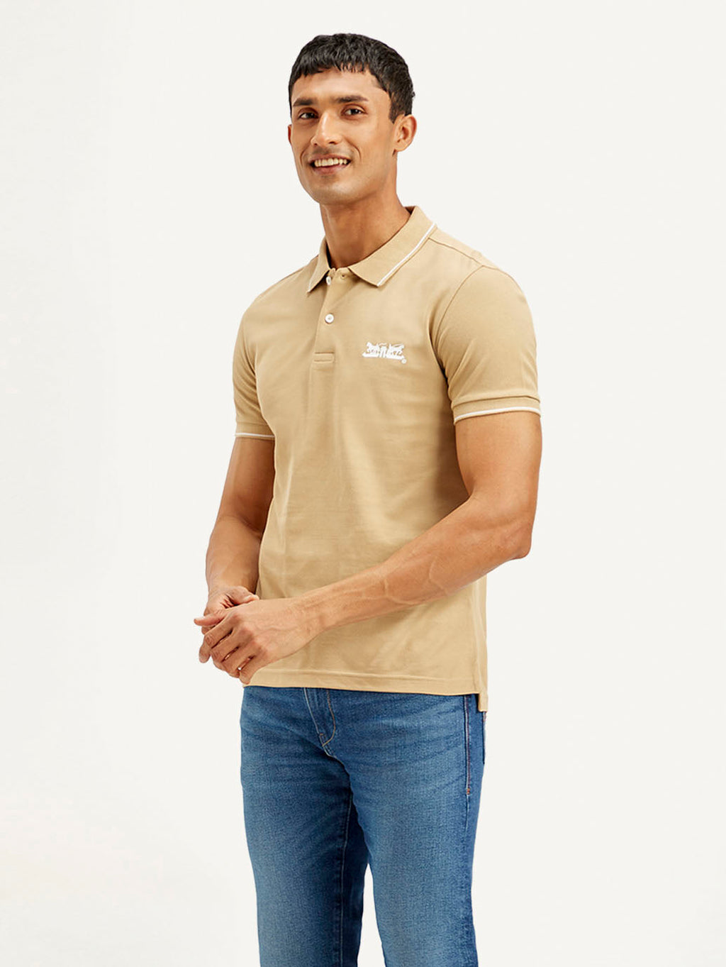 Men's Solid Slim Fit Polo T-shirt