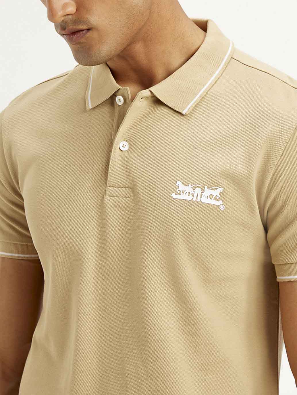 Men's Solid Slim Fit Polo T-shirt