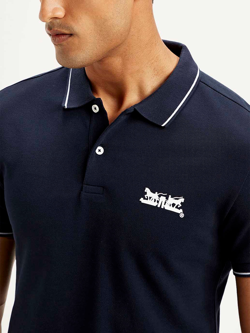 Men's Solid Slim Fit Polo T-shirt