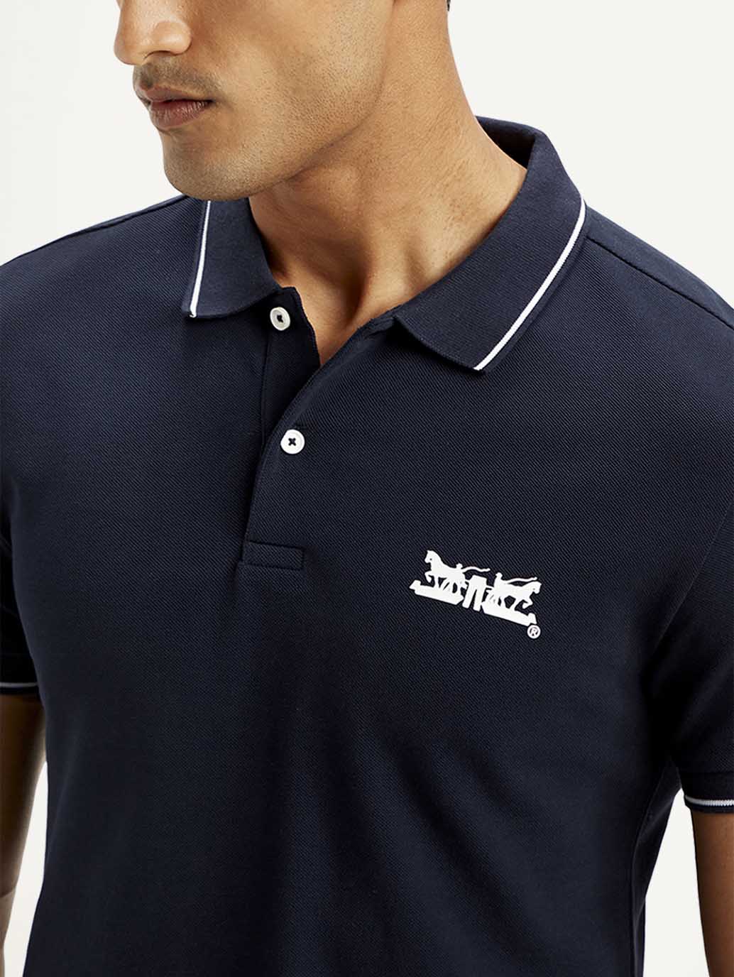 Men's Solid Slim Fit Polo T-shirt