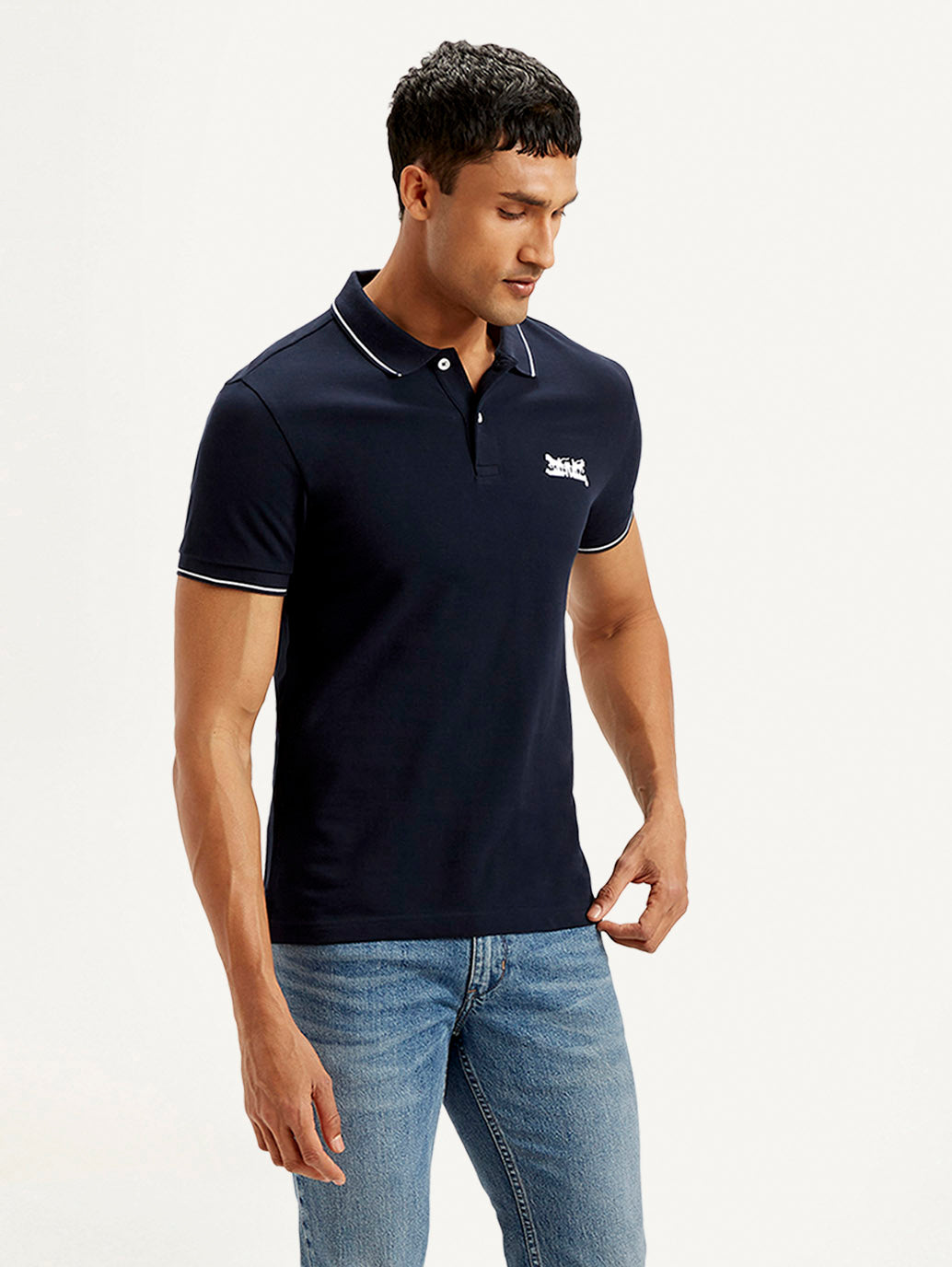 Men's Solid Slim Fit Polo T-shirt
