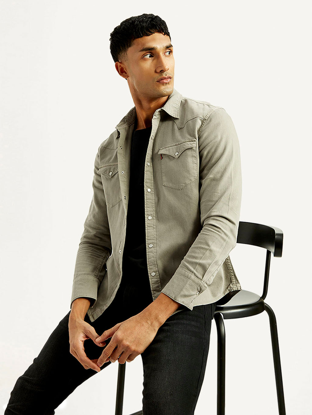 Men's Solid Overdyed Slim Fit Shirt