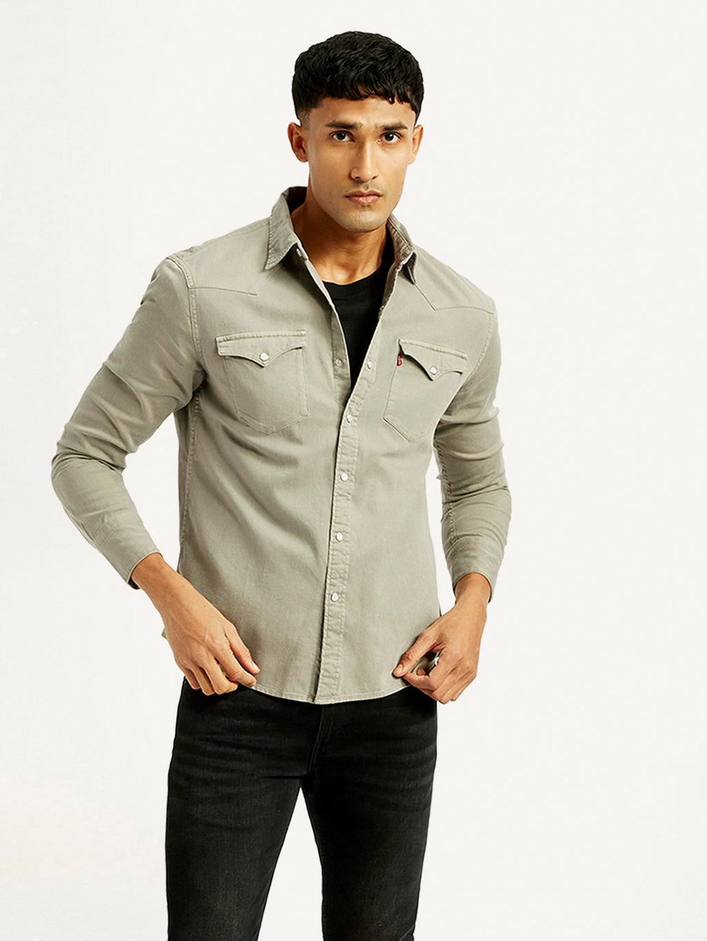 Men's Solid Overdyed Slim Fit Shirt