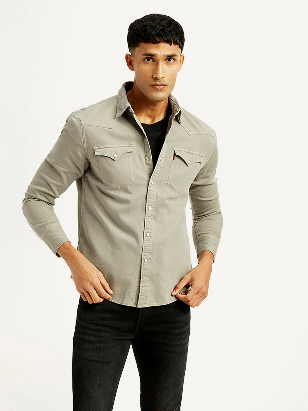 Men's Solid Overdyed Slim Fit Shirt