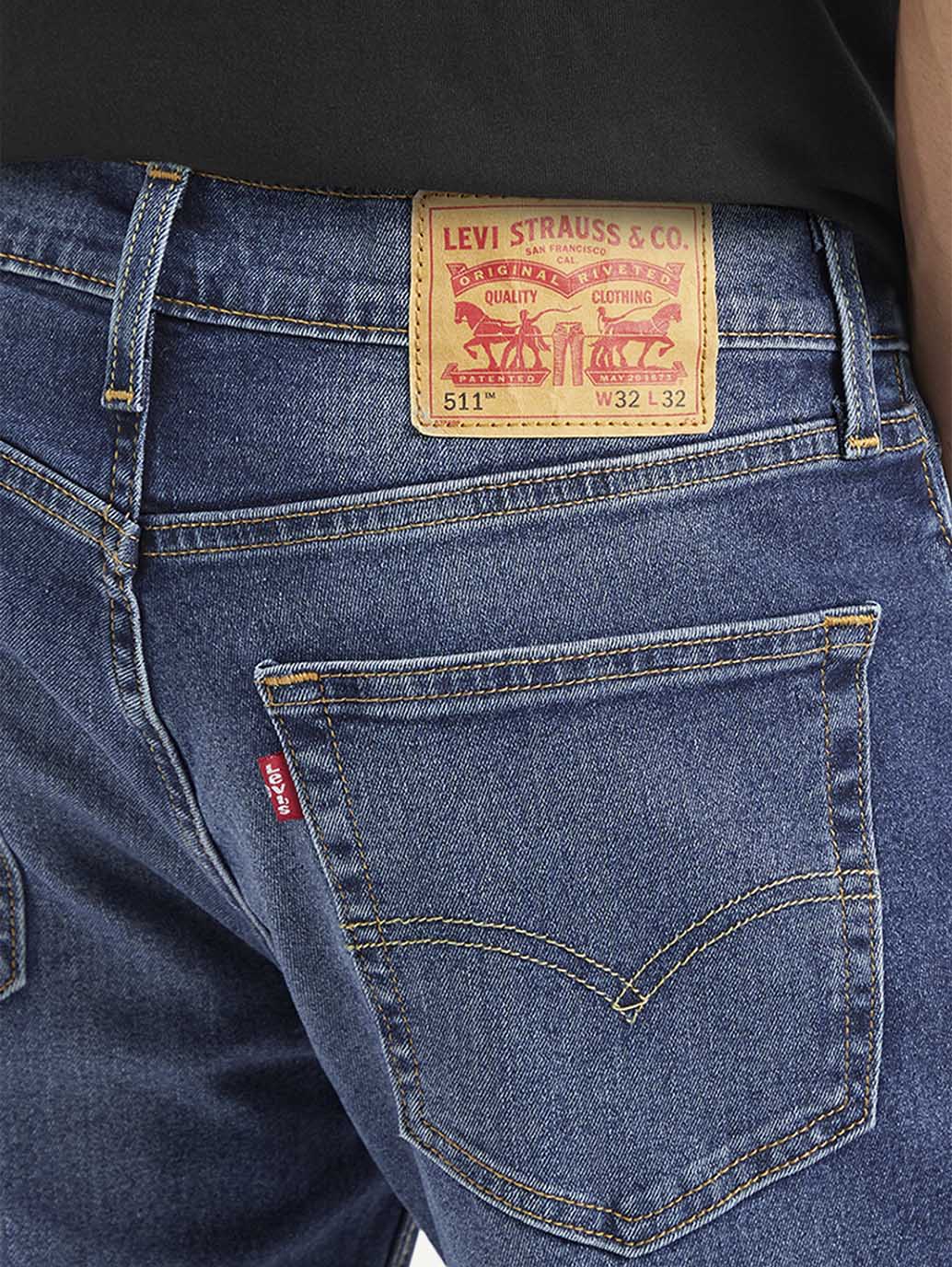 Men's 511 Blue Slim Fit Mid Rise Jeans